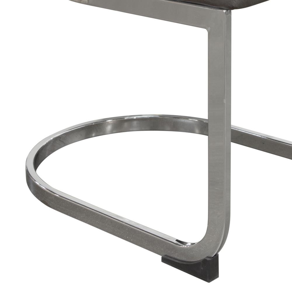 Vogue Set of (2) Dining Chairs in Grey Velvet with Polished Silver Metal Base by Diamond Sofa. Picture 26