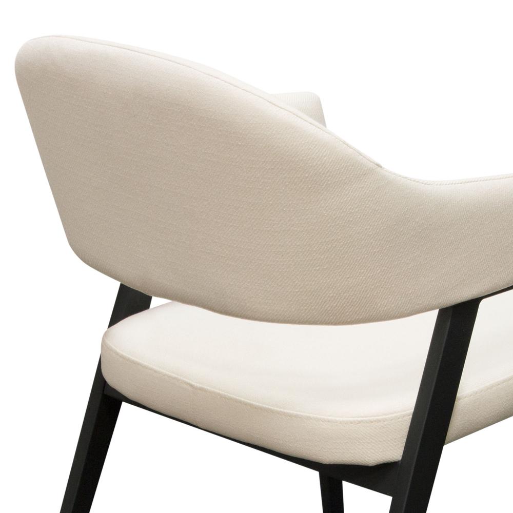 Adele Set of Two Dining/Accent Chairs in Cream Fabric w/ Black Powder Coated Metal Frame by Diamond Sofa. Picture 12