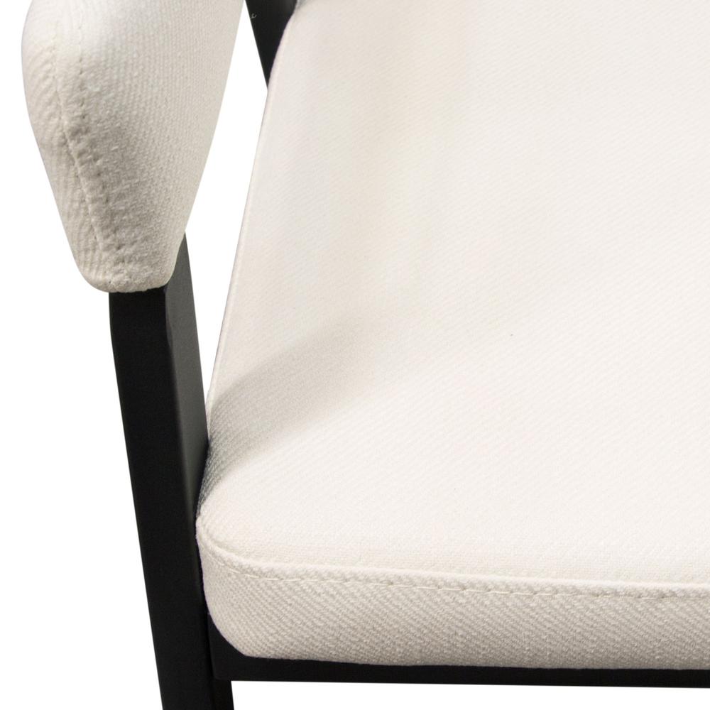 Adele Set of Two Dining/Accent Chairs in Cream Fabric w/ Black Powder Coated Metal Frame by Diamond Sofa. Picture 14