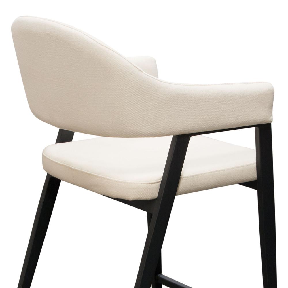 Adele Set of Two Counter Height Chairs in Cream Fabric w/ Black Powder Coated Metal Frame by Diamond Sofa. Picture 6