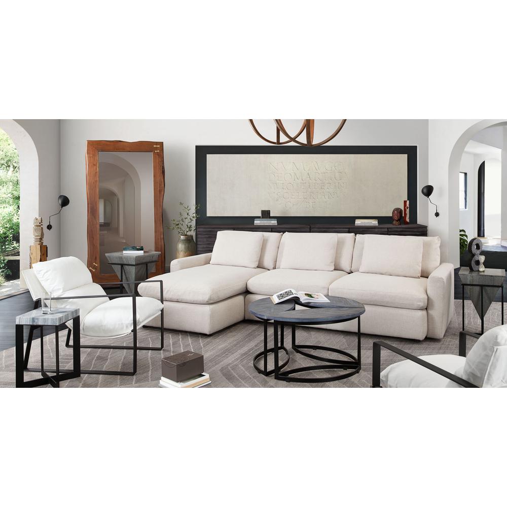 Arcadia 2PC Reversible Chaise Sectional w/ Feather Down Seating in Cream Fabric by Diamond Sofa. Picture 2
