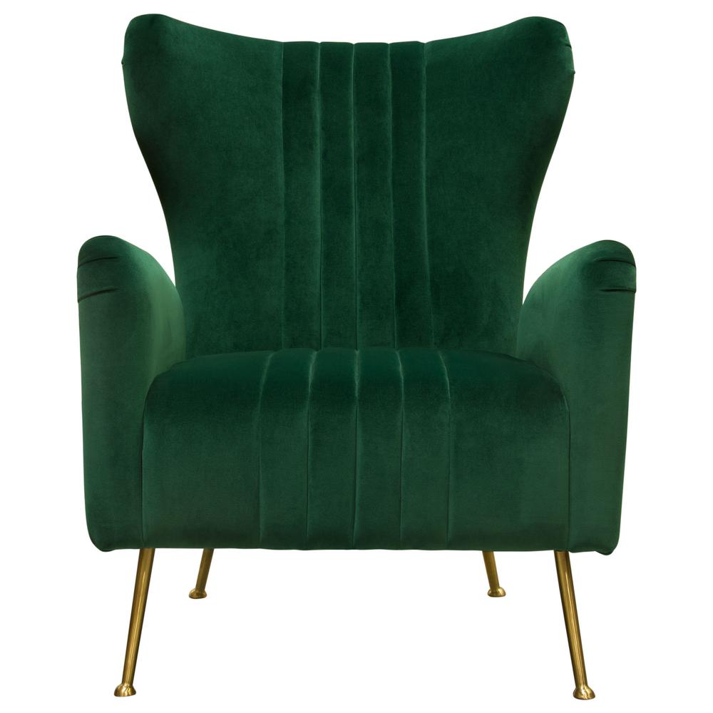 Ava Chair in Emerald Green Velvet w/ Gold Leg by Diamond Sofa. Picture 1