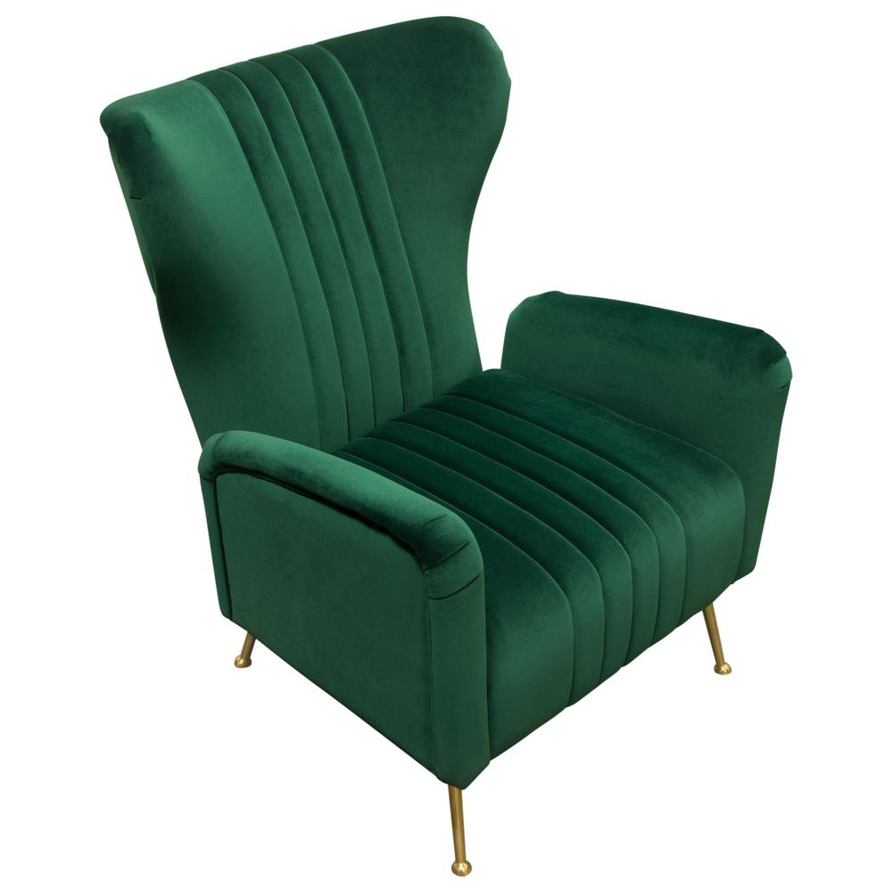 Ava Chair in Emerald Green Velvet w/ Gold Leg by Diamond Sofa. Picture 10