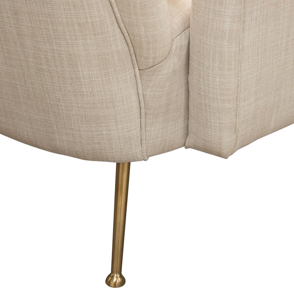 Ava Chair in Sand Linen Fabric w/ Gold Leg by Diamond Sofa. Picture 6