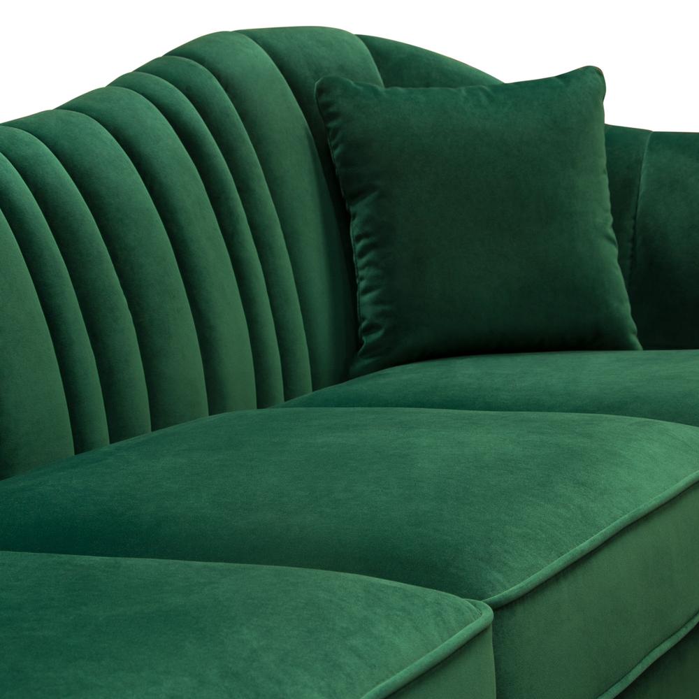 Ava Sofa in Emerald Green Velvet w/ Gold Leg by Diamond Sofa. Picture 10
