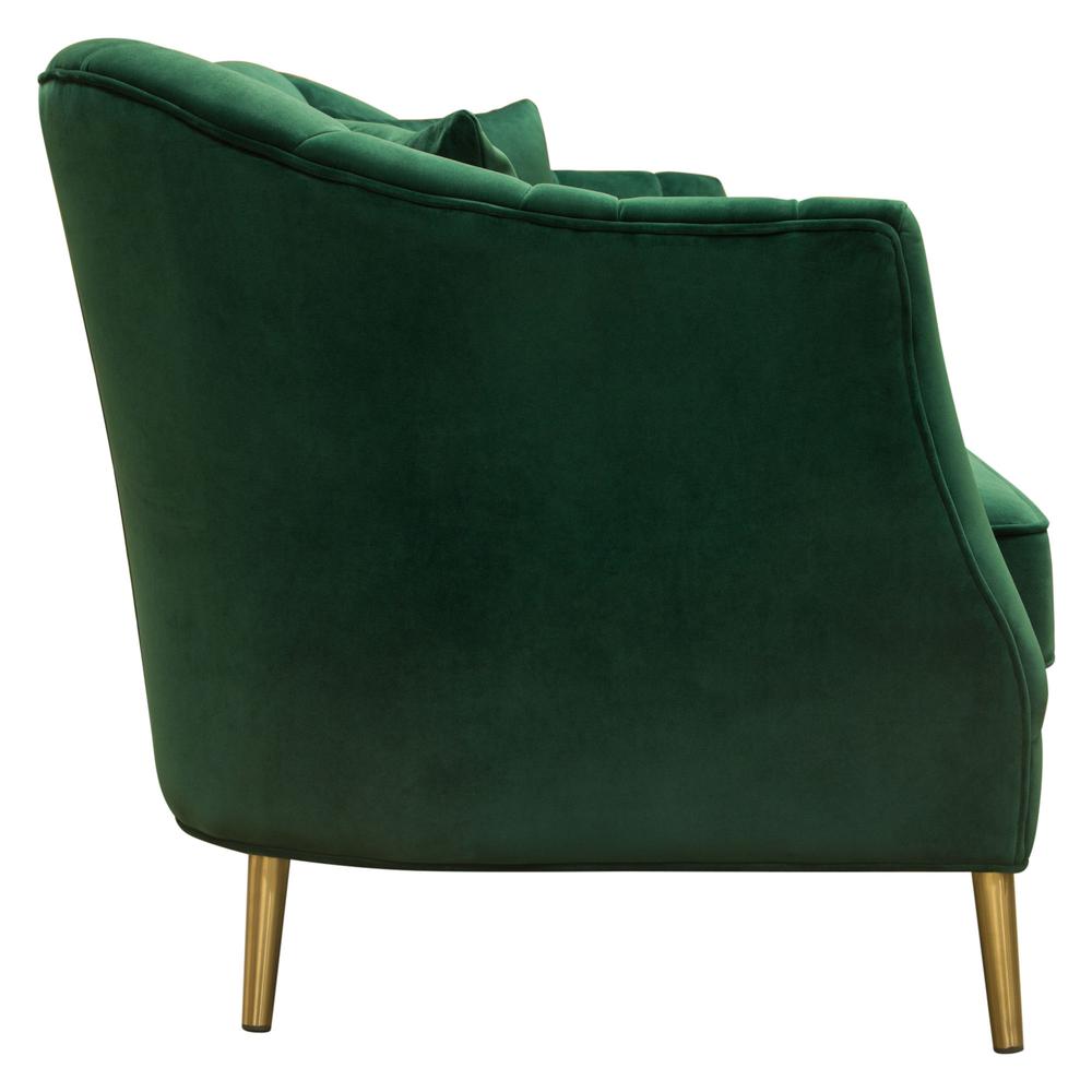 Ava Sofa in Emerald Green Velvet w/ Gold Leg by Diamond Sofa. Picture 4