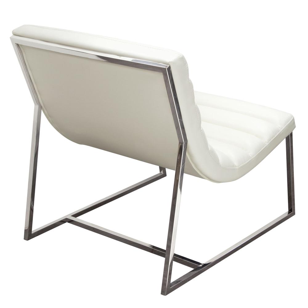 Bardot Lounge Chair w/ Stainless Steel Frame by Diamond Sofa - White. Picture 8