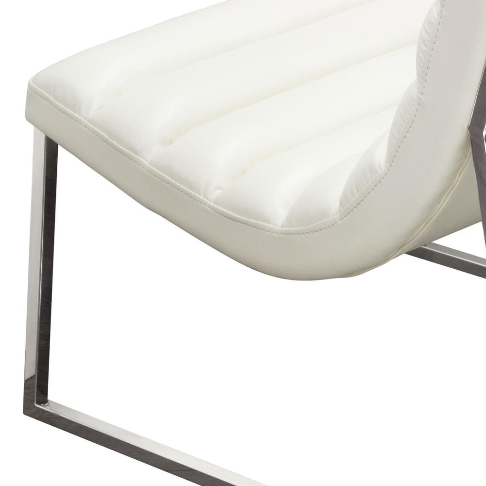 Bardot Lounge Chair w/ Stainless Steel Frame by Diamond Sofa - White. Picture 11