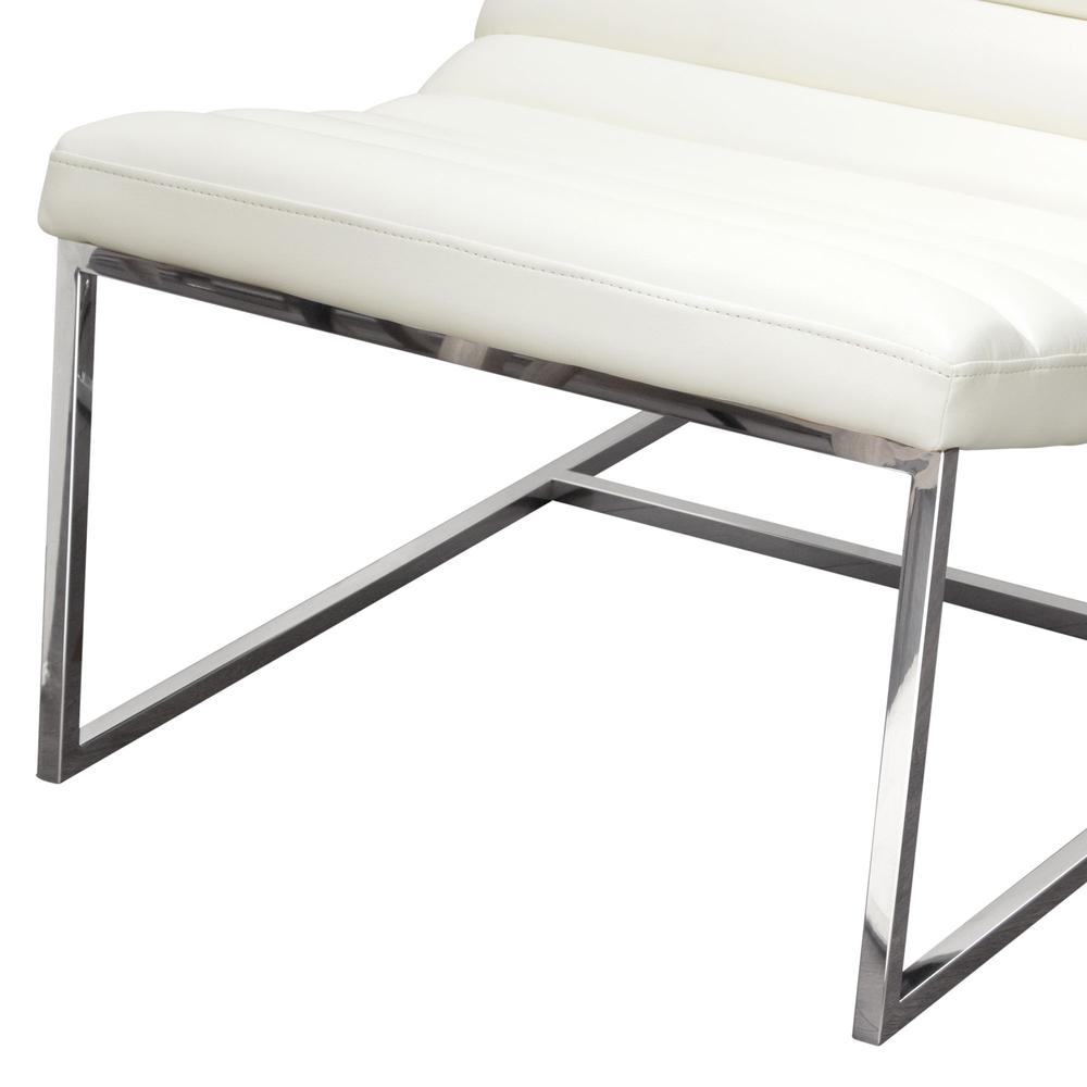 Bardot Lounge Chair w/ Stainless Steel Frame by Diamond Sofa - White. Picture 13