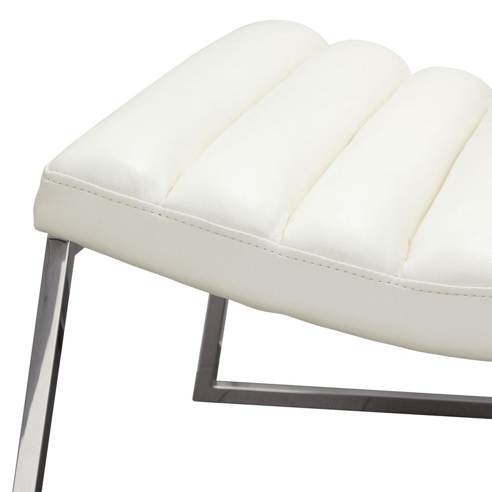 Bardot Lounge Chair w/ Stainless Steel Frame by Diamond Sofa - White. Picture 14