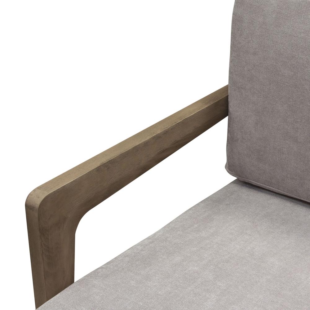 Blair Accent Chair in Grey Fabric with Curved Wood Leg Detail by Diamond Sofa. Picture 4