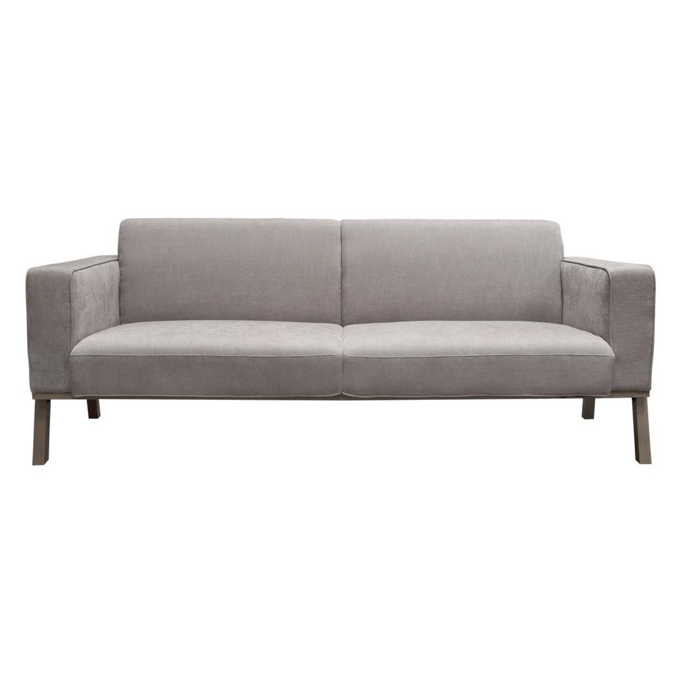 Blair Sofa in Grey Fabric with Curved Wood Leg Detail by Diamond Sofa. Picture 1