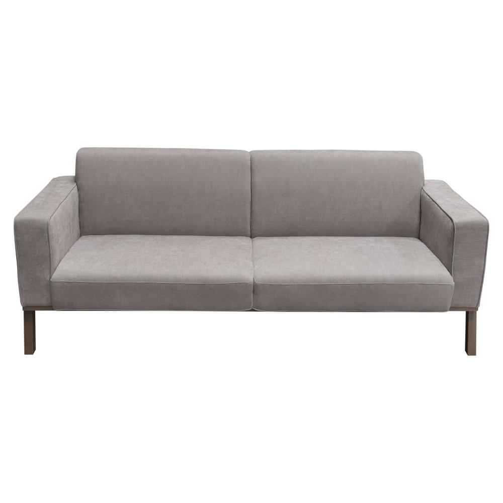 Blair Sofa in Grey Fabric with Curved Wood Leg Detail by Diamond Sofa. Picture 2
