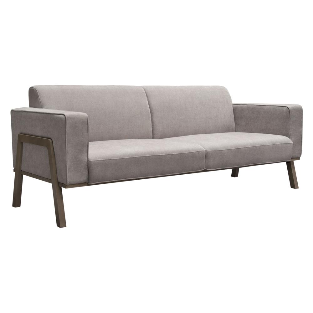 Blair Sofa in Grey Fabric with Curved Wood Leg Detail by Diamond Sofa. Picture 3