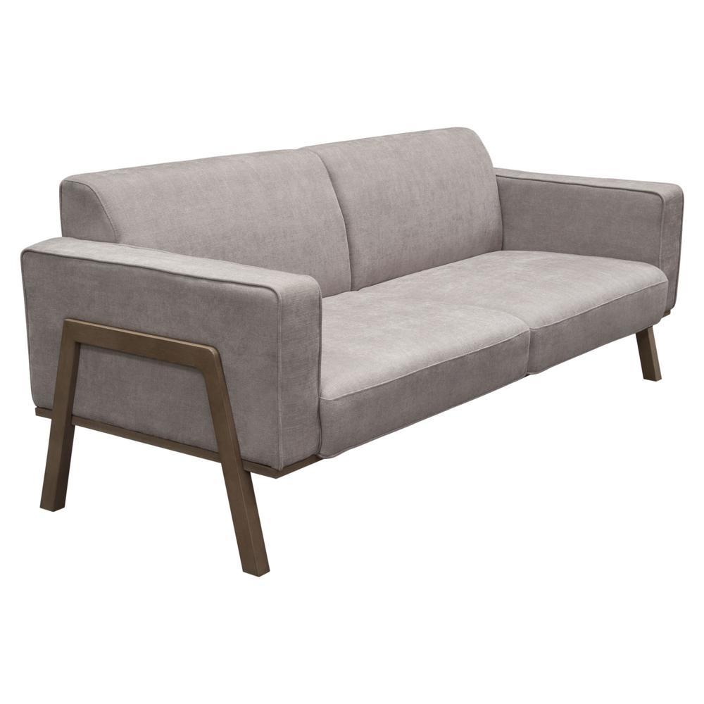 Blair Sofa in Grey Fabric with Curved Wood Leg Detail by Diamond Sofa. Picture 4