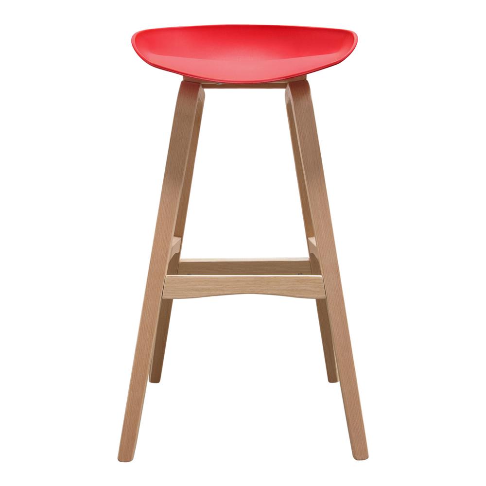 Brentwood Bar Height Stool w/ Red PP Seat & Molded Bamboo Frame by Diamond Sofa. Picture 2