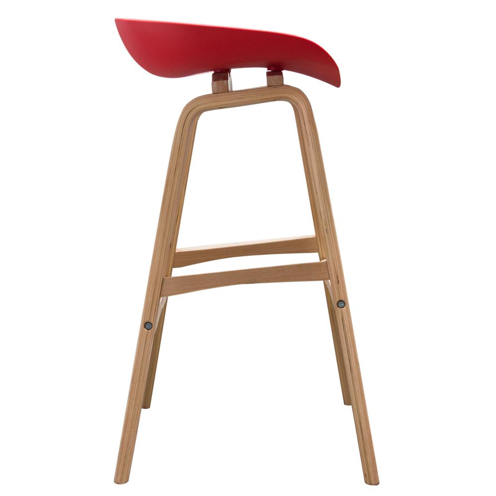 Brentwood Bar Height Stool w/ Red PP Seat & Molded Bamboo Frame by Diamond Sofa. Picture 6