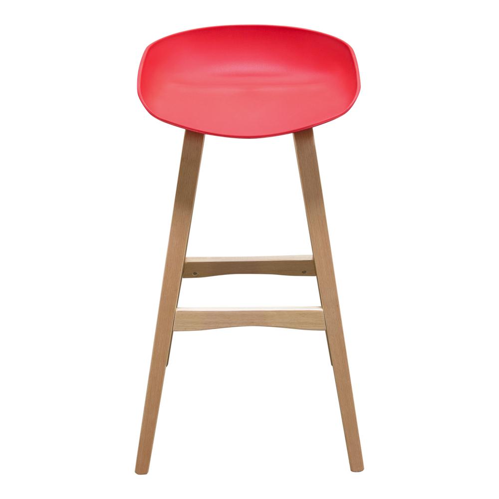 Brentwood Bar Height Stool w/ Red PP Seat & Molded Bamboo Frame by Diamond Sofa. Picture 9
