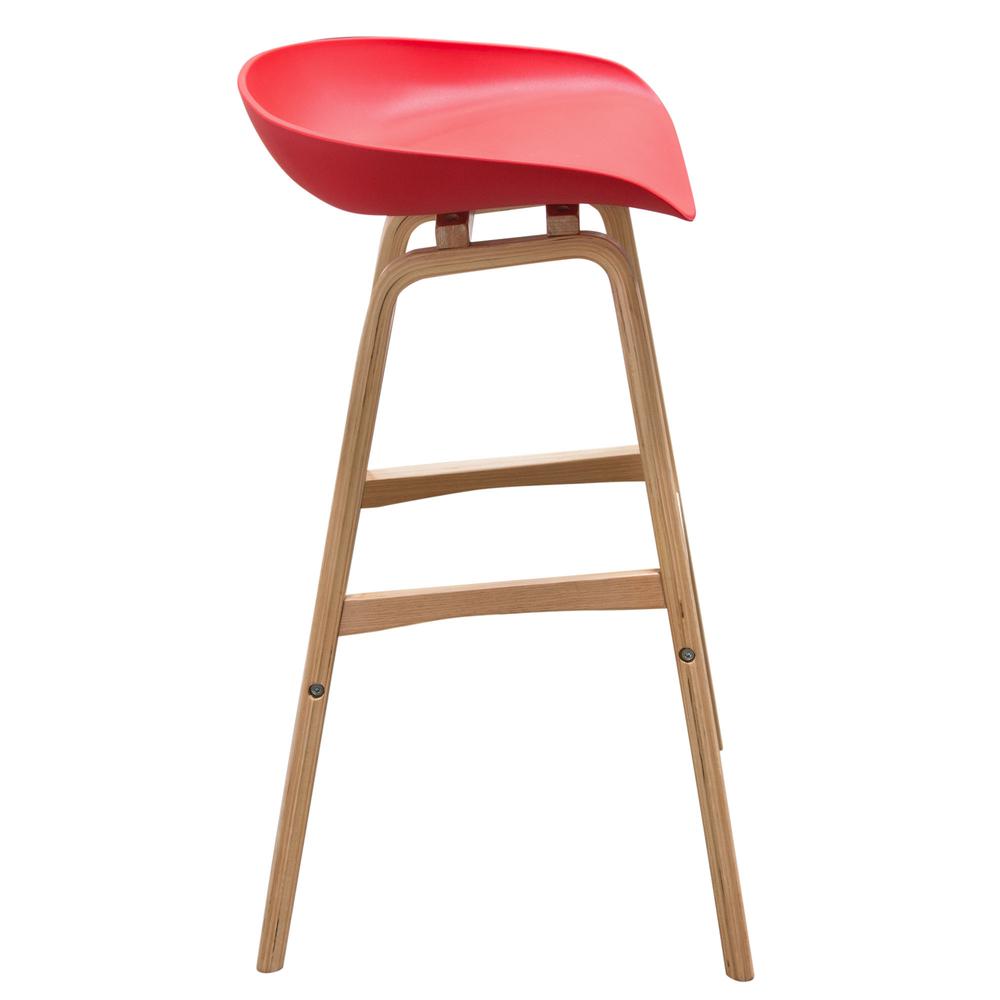 Brentwood Bar Height Stool w/ Red PP Seat & Molded Bamboo Frame by Diamond Sofa. Picture 11