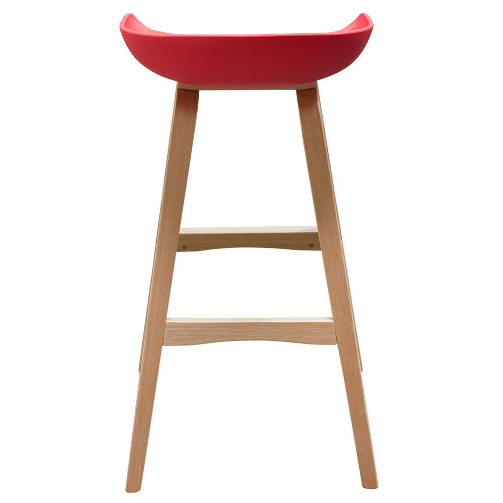 Brentwood Bar Height Stool w/ Red PP Seat & Molded Bamboo Frame by Diamond Sofa. Picture 13