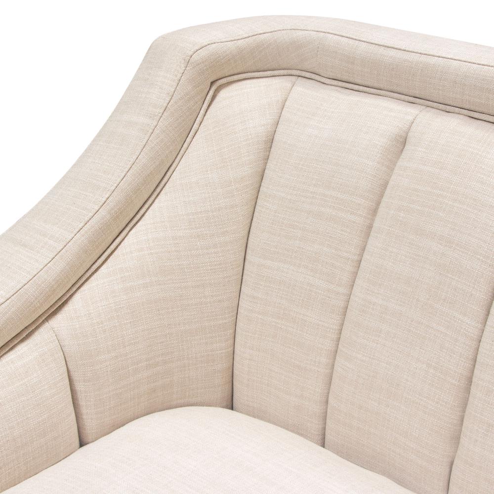 Croft Fabric Chair in Sand Linen Fabric w/ Accent Pillow and Gold Metal Criss-Cross Frame by Diamond Sofa. Picture 6