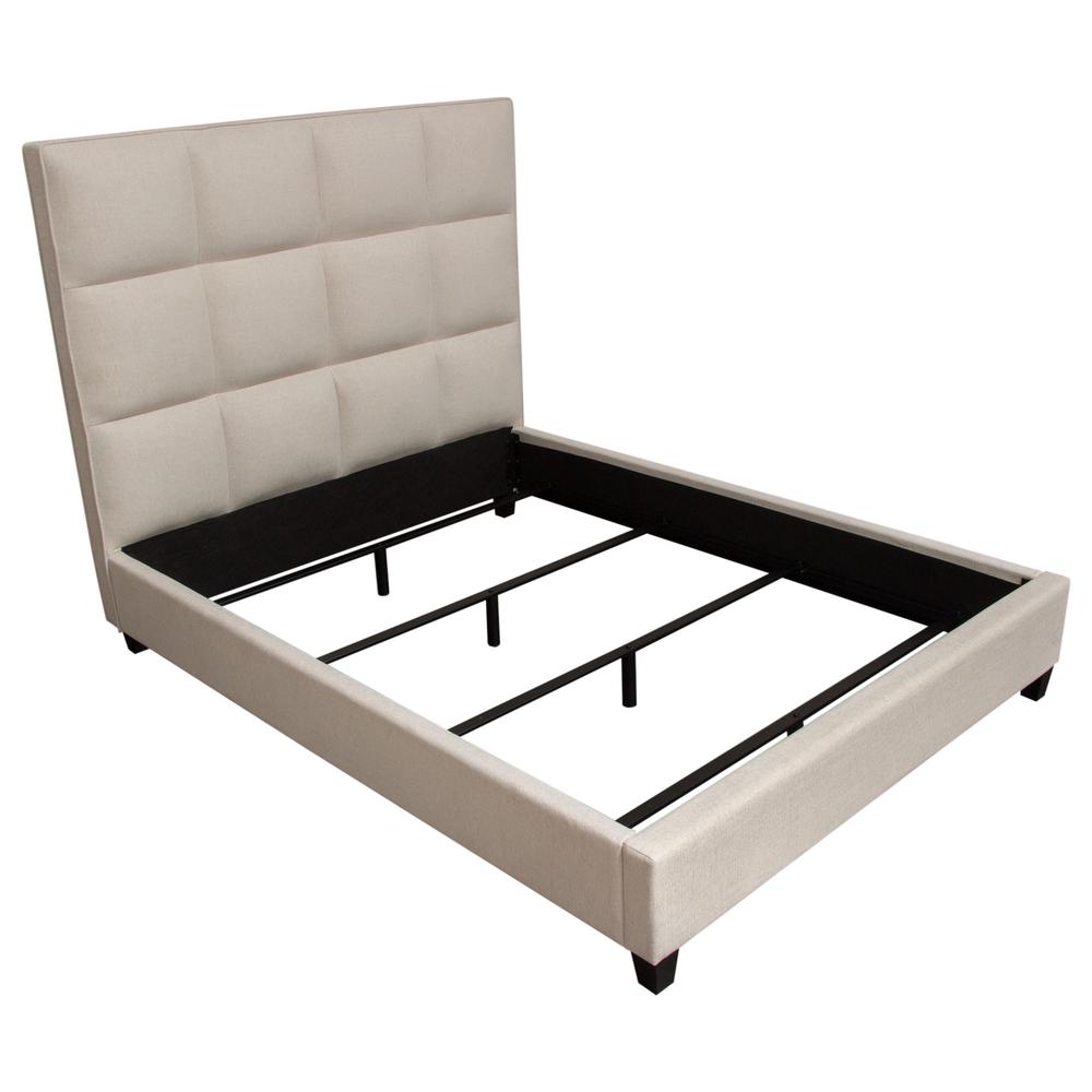 Devon Grid Tufted Eastern King Bed in Sand Fabric by Diamond Sofa. Picture 8