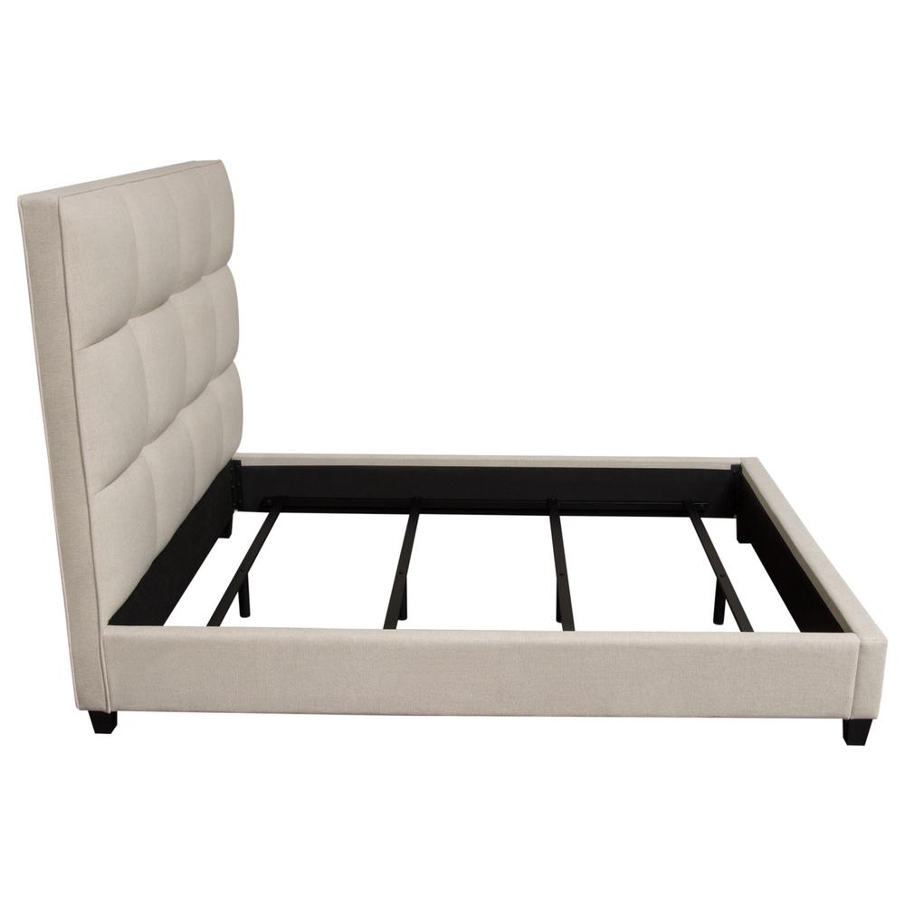 Devon Grid Tufted Eastern King Bed in Sand Fabric by Diamond Sofa. Picture 6