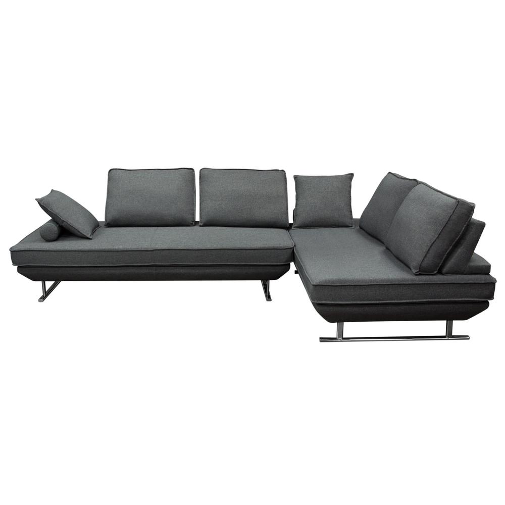 Dolce 2PC Lounge Seating Platforms with Moveable Backrest Supports by Diamond Sofa - Grey Fabric. Picture 9