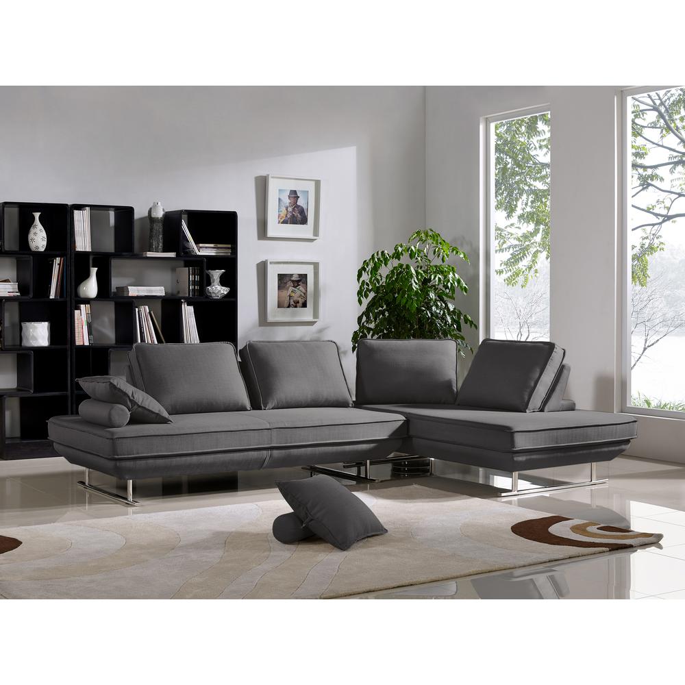Dolce 2PC Lounge Seating Platforms with Moveable Backrest Supports by Diamond Sofa - Grey Fabric. The main picture.