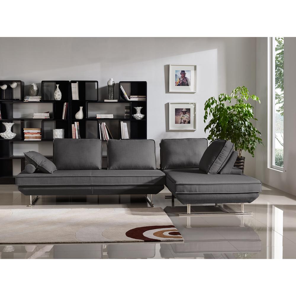 Dolce 2PC Lounge Seating Platforms with Moveable Backrest Supports by Diamond Sofa - Grey Fabric. Picture 2