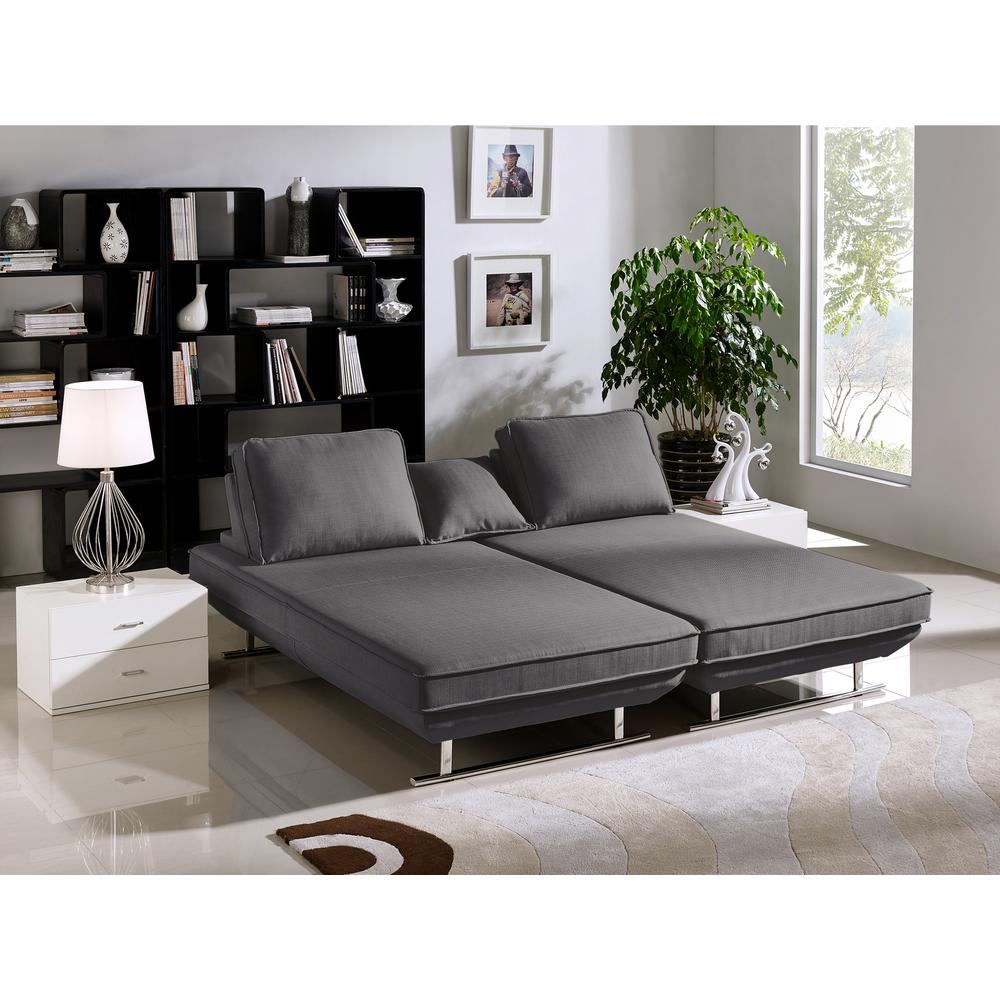 Dolce 2PC Lounge Seating Platforms with Moveable Backrest Supports by Diamond Sofa - Grey Fabric. Picture 5