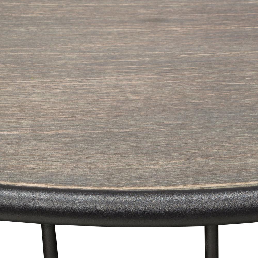 Gibson 38" Round Cocktail Table with Grey Oak Finished Top and Metal Base. Picture 8