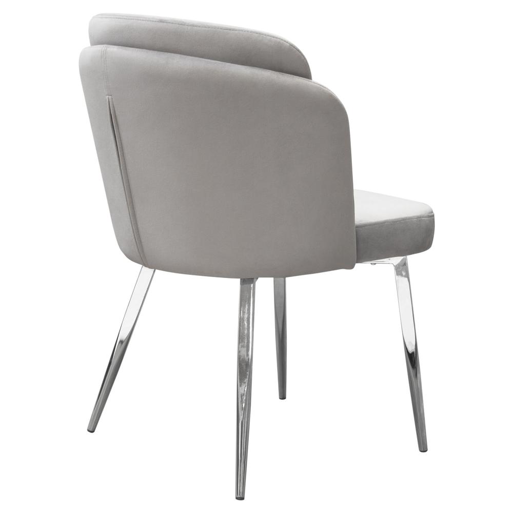 Grace Set of (2) Dining Chairs in Grey Velvet w/ Chrome Legs. Picture 11