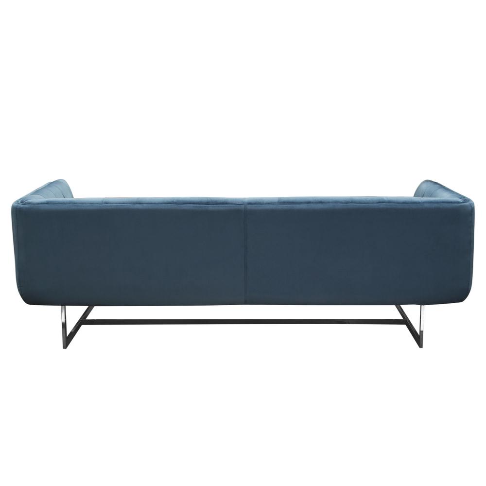 Hollywood Tufted Sofa in Royal Blue Velvet with Metal Leg. Picture 6