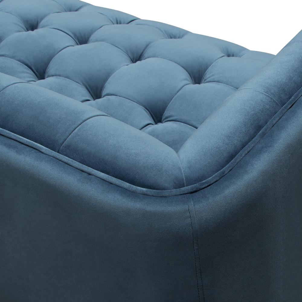 Hollywood Tufted Sofa in Royal Blue Velvet with Metal Leg. Picture 10