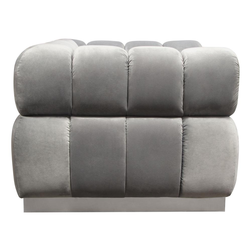 Image Low Profile Chair in Platinum Grey Velvet w/ Brushed Silver Base by Diamond Sofa. Picture 12