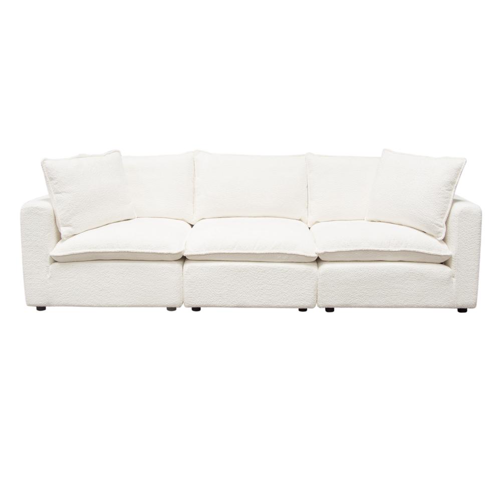 Ivy 3-Piece Modular Sofa in White Faux Shearling by Diamond Sofa. Picture 6