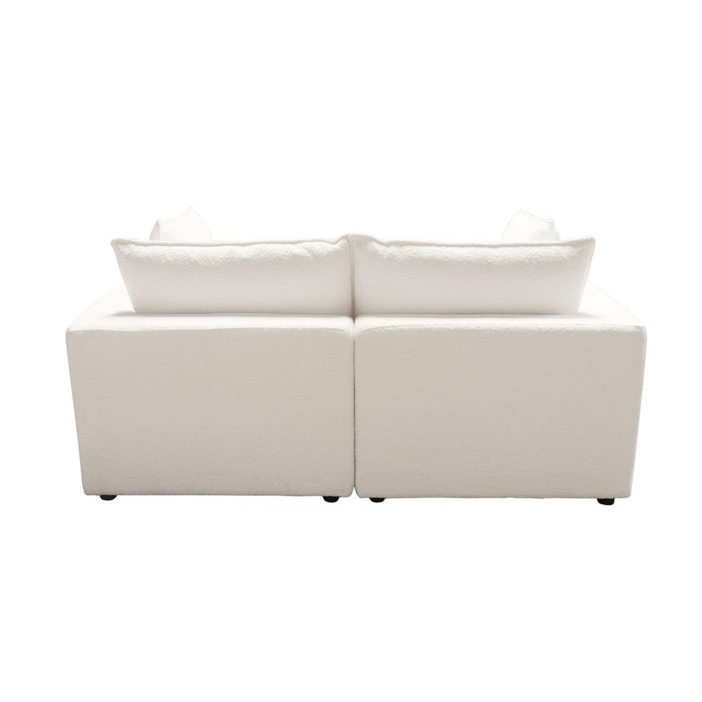 Ivy 2-Piece Modular Sofa in White Faux Shearling by Diamond Sofa. Picture 2