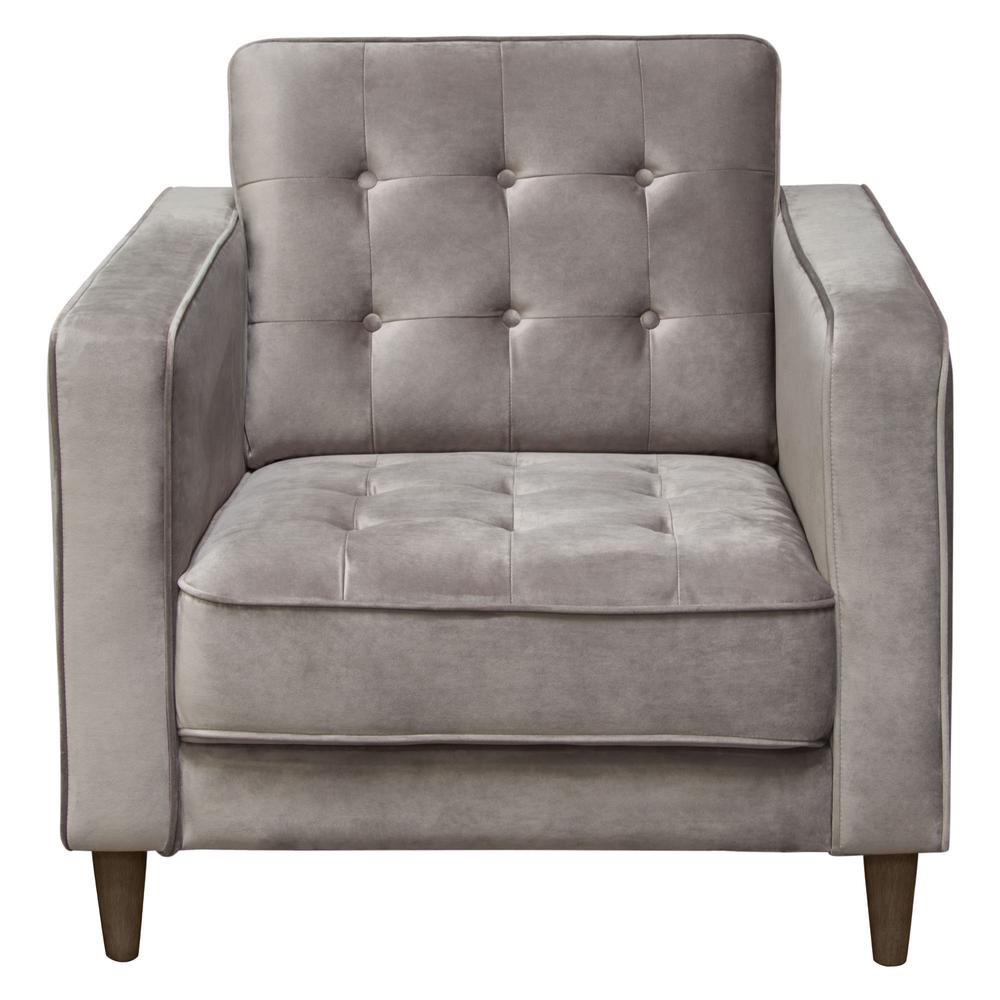 Juniper Tufted Chair in Champagne Grey Velvet. Picture 13