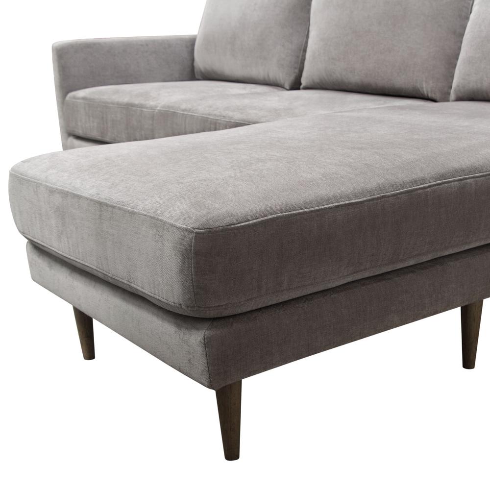 Kelsey Reversible Chaise Sectional in Grey Fabric. Picture 19