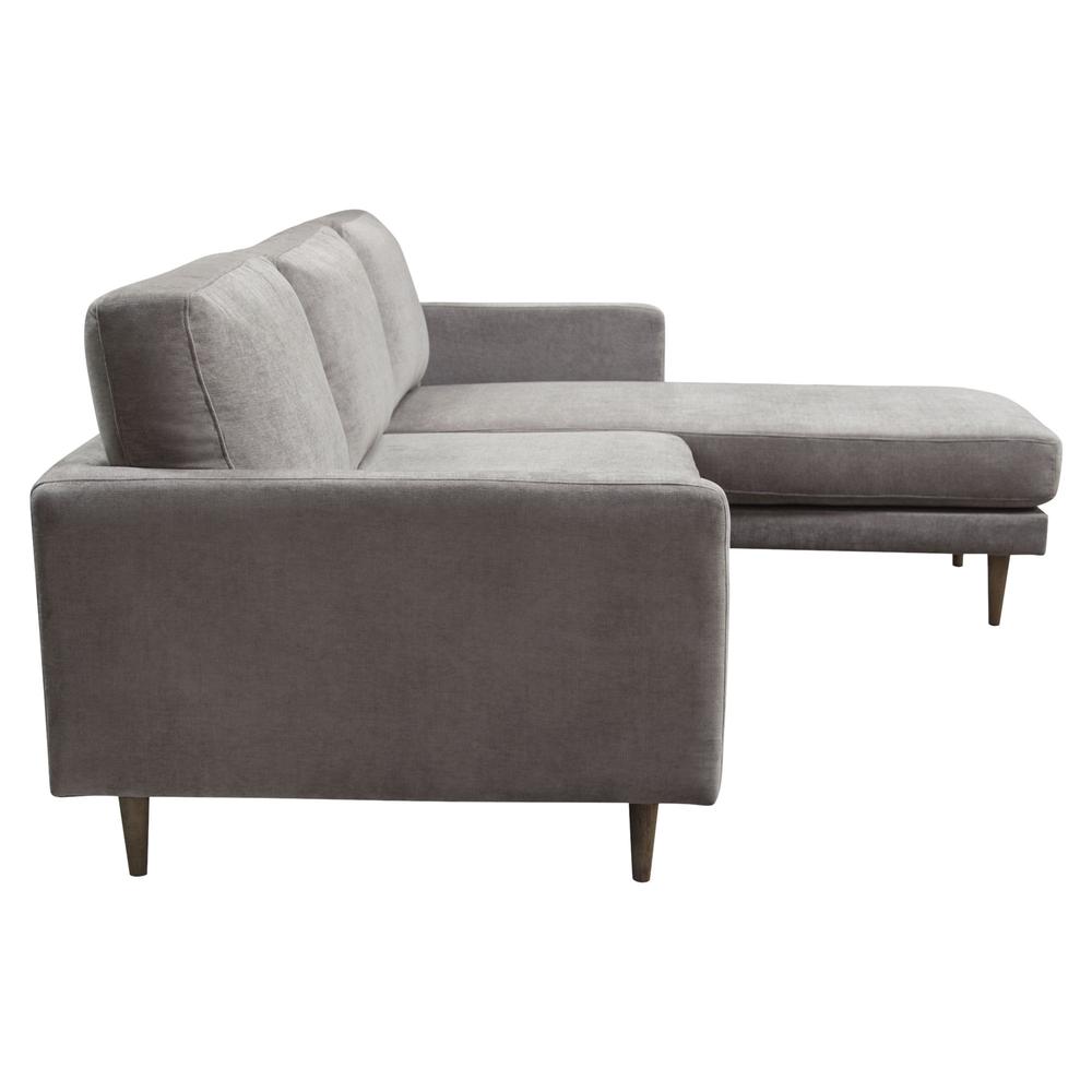 Kelsey Reversible Chaise Sectional in Grey Fabric. Picture 12