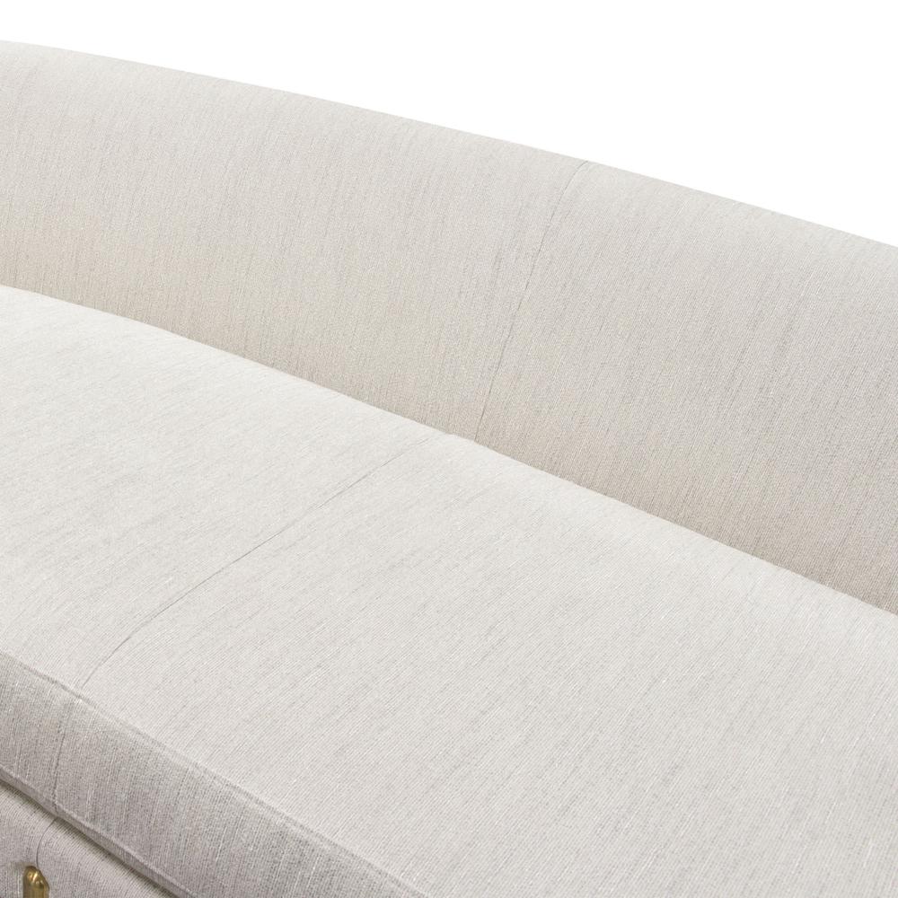 Lane Sofa in Light Cream Fabric with Gold Metal Legs. Picture 7