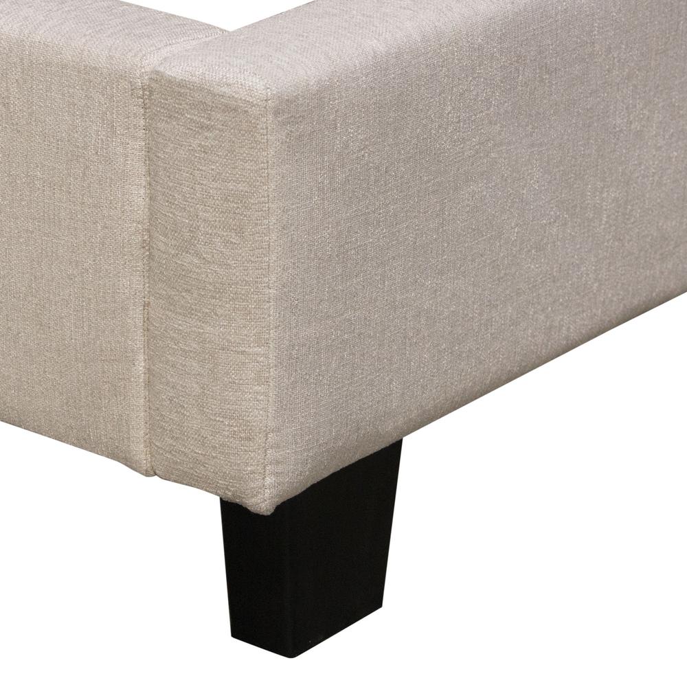 Madison Ave Tufted Wing Queen Bed in Sand Button Tufted Fabric. Picture 5
