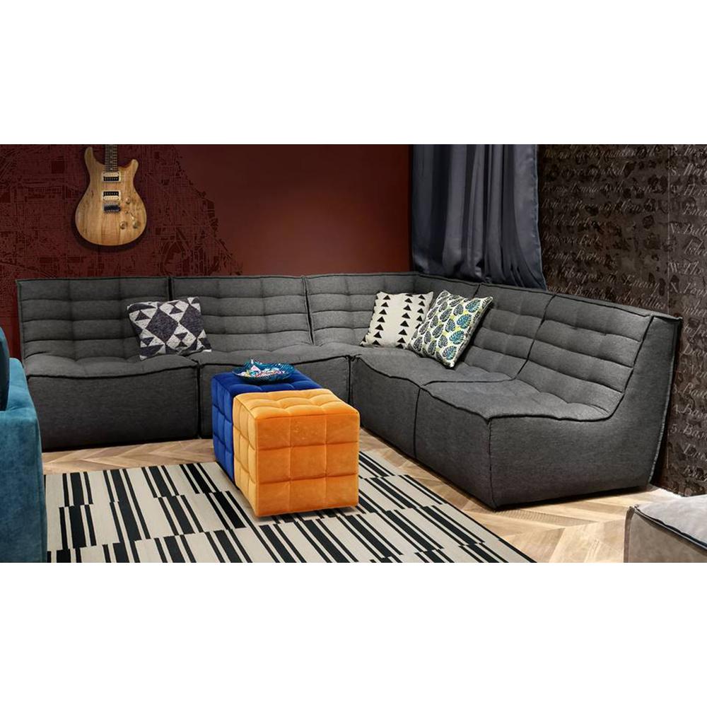 Marshall 5PC Corner Modular Sectional w/ Scooped Seat in Grey Fabric. Picture 25