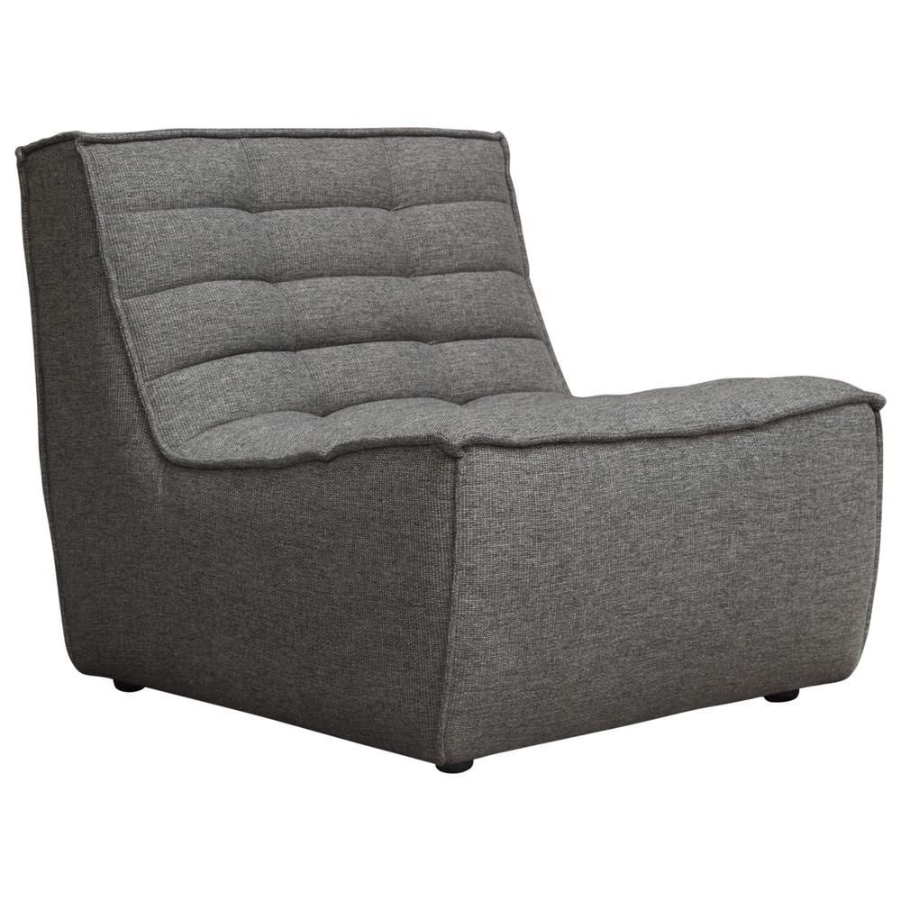 Marshall Scooped Seat Armless Chair in Grey Fabric. Picture 6