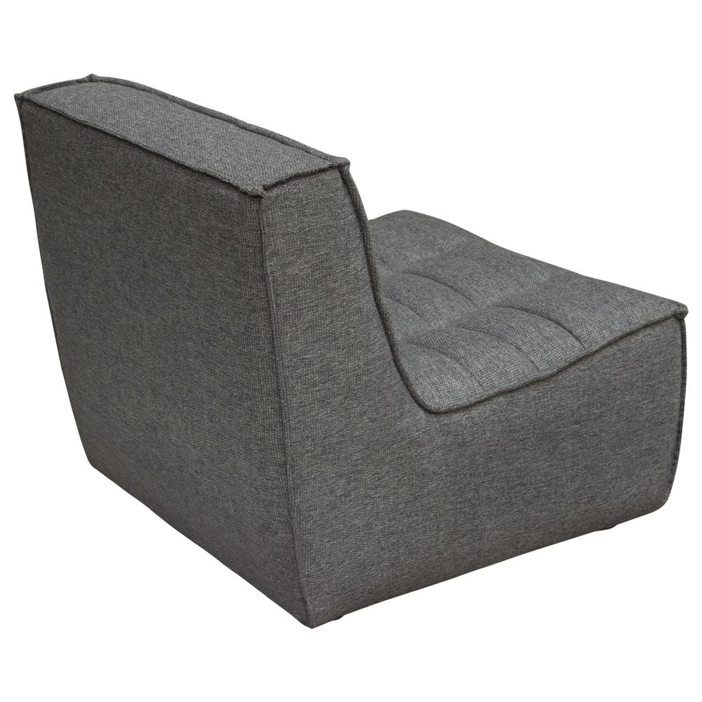 Marshall Scooped Seat Armless Chair in Grey Fabric. Picture 5