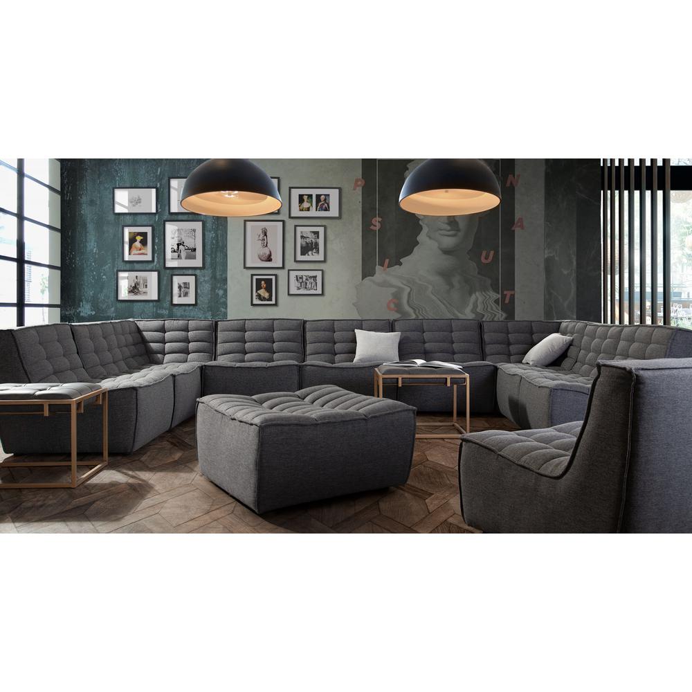 Marshall Scooped Seat Ottoman in Grey Fabric by Diamond Sofa. Picture 1