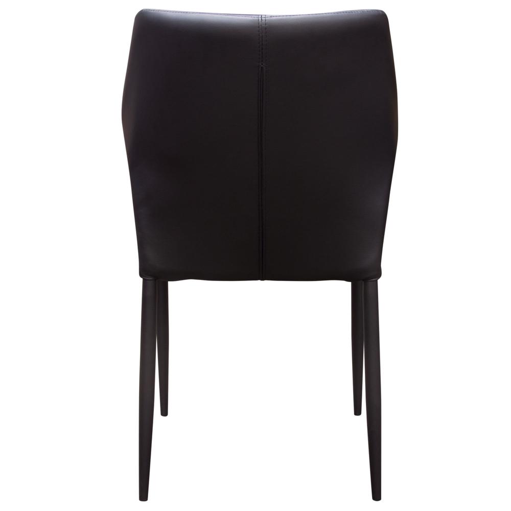 Milo 4-Pack Dining Chairs in Black Diamond Tufted Leatherette with Black Legs. Picture 12