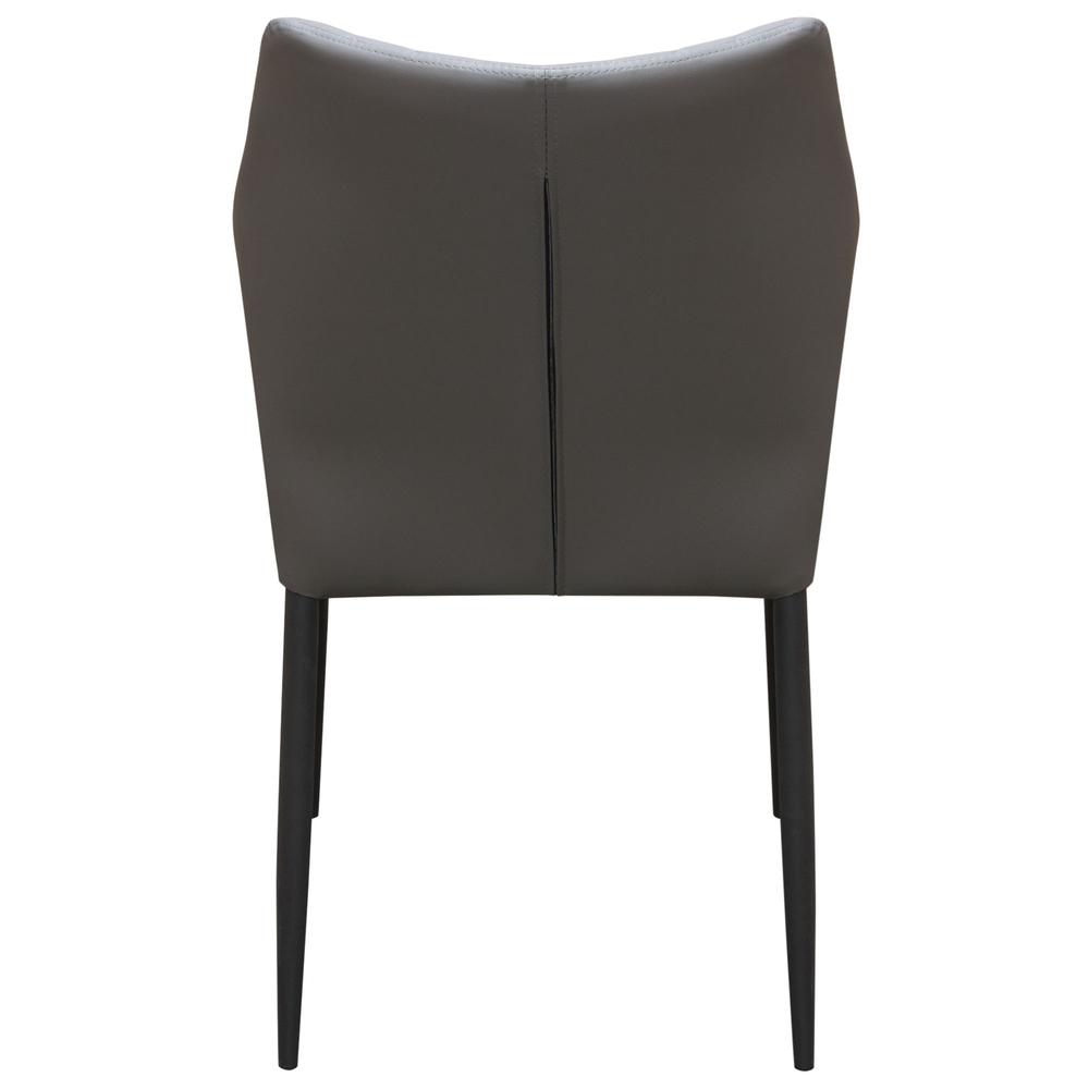 Milo 4-Pack Dining Chairs in Grey Diamond Tufted Leatherette with Black Legs. Picture 14