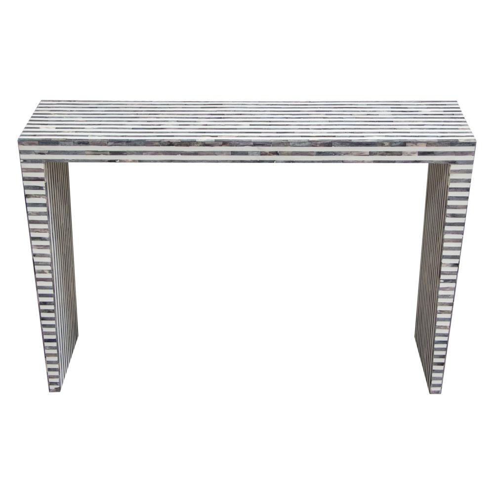 Mosaic Console Table w/ Bone Inlay in Linear Pattern. Picture 2